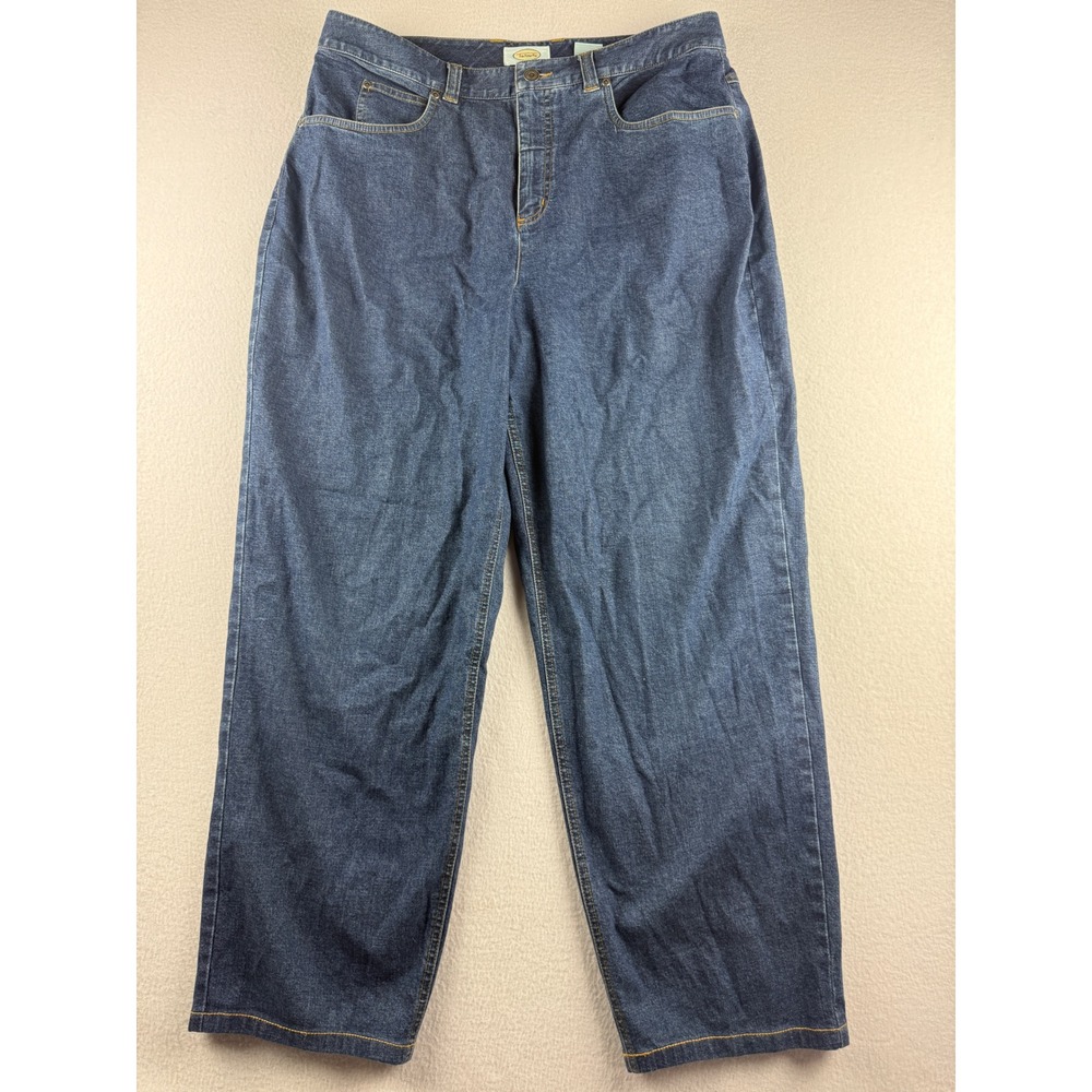 Talbots Womens Size 14 Blue Stretch Straight Leg Medium Wash Denim Jeans